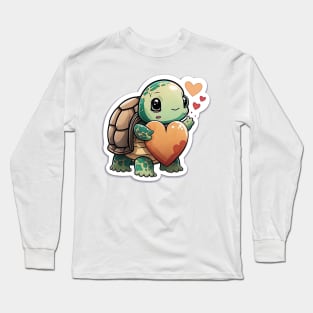 Cute Turtle valentines theme - hearts Long Sleeve T-Shirt